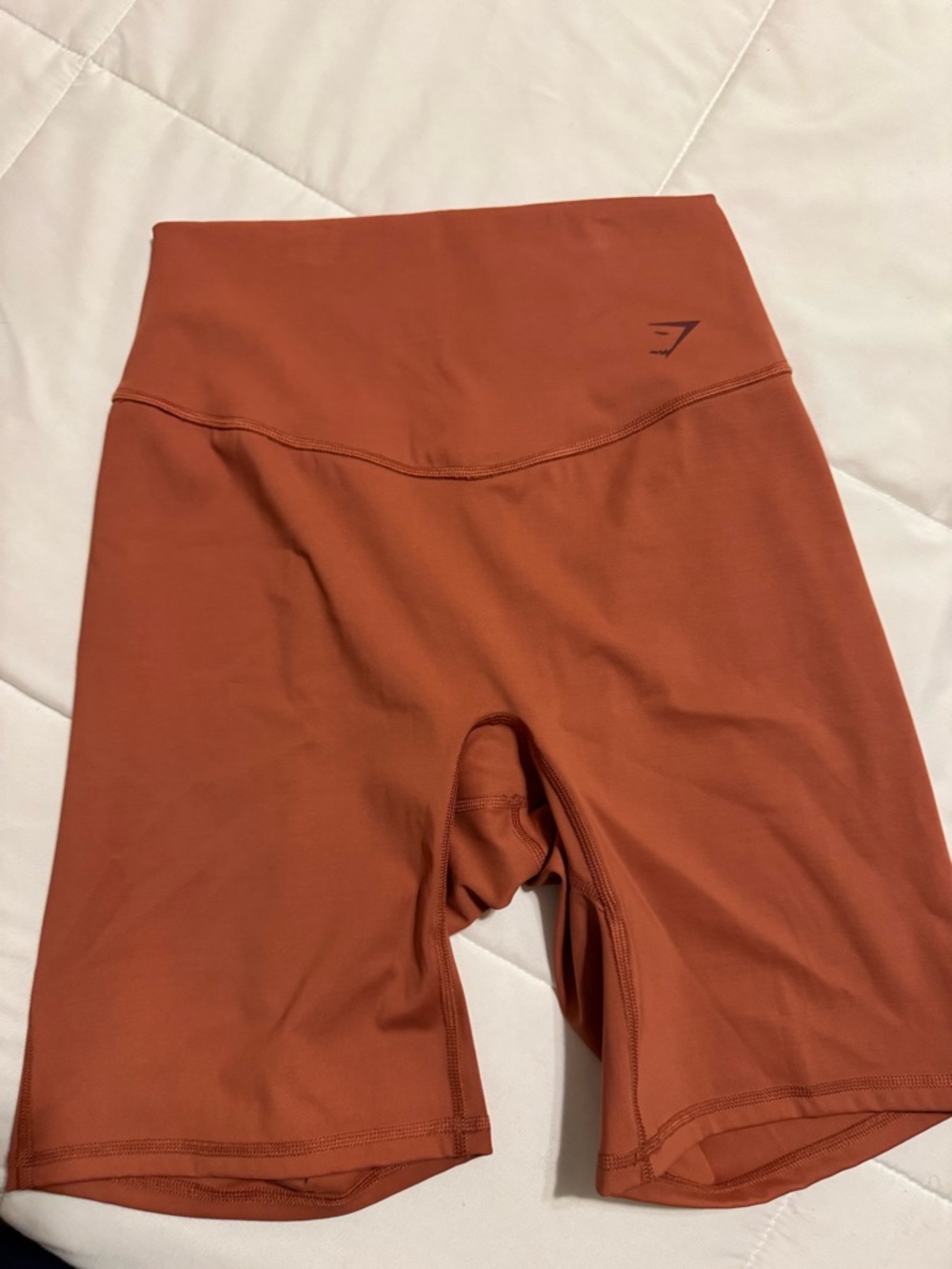 Gymshark Rust Orange Workout Bra and Bike Shorts Set Size Medium - Picture 2 of 5